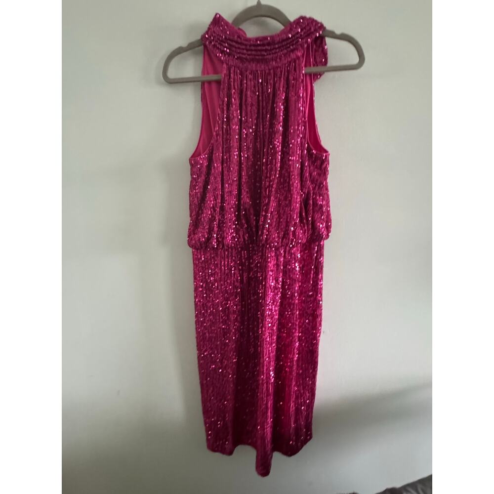 Eliza J Pink Sequin Halter Cocktail Dress Size 12 Glam Party Dress